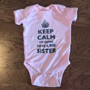 Pink Baby Announcement Onesie for Older Sibling